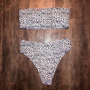Dalmatian Print High Waisted Bikini